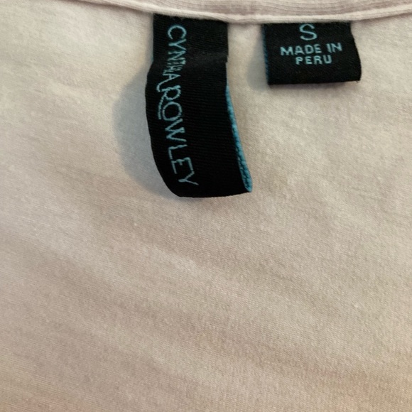 CYNTHIA ROWLEY Pale Pink Scoop Neck Top - Picture 2 of 2